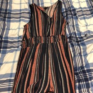 Navy & Pink long legged romper